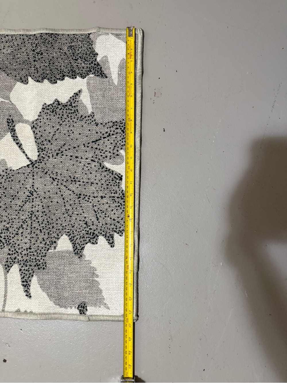 Door Mat Ruggable Leaf Print Area Rug Runner - Neutral Gray - Picture 2 of 6